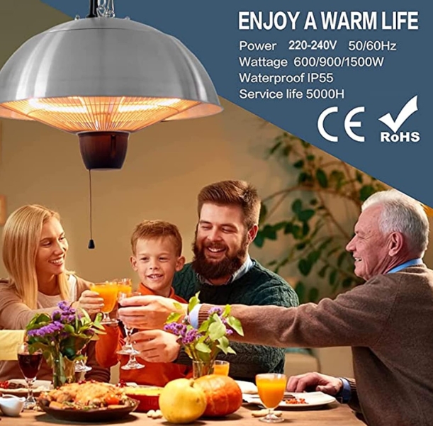 Wall mounted patio heater